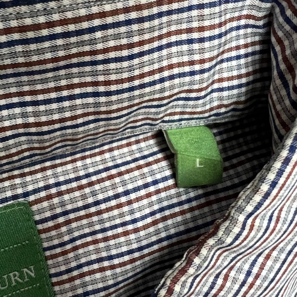 Sid Mashburn White, Navy, Brown & Grey Plaid Shirt L - Picture 4 of 4